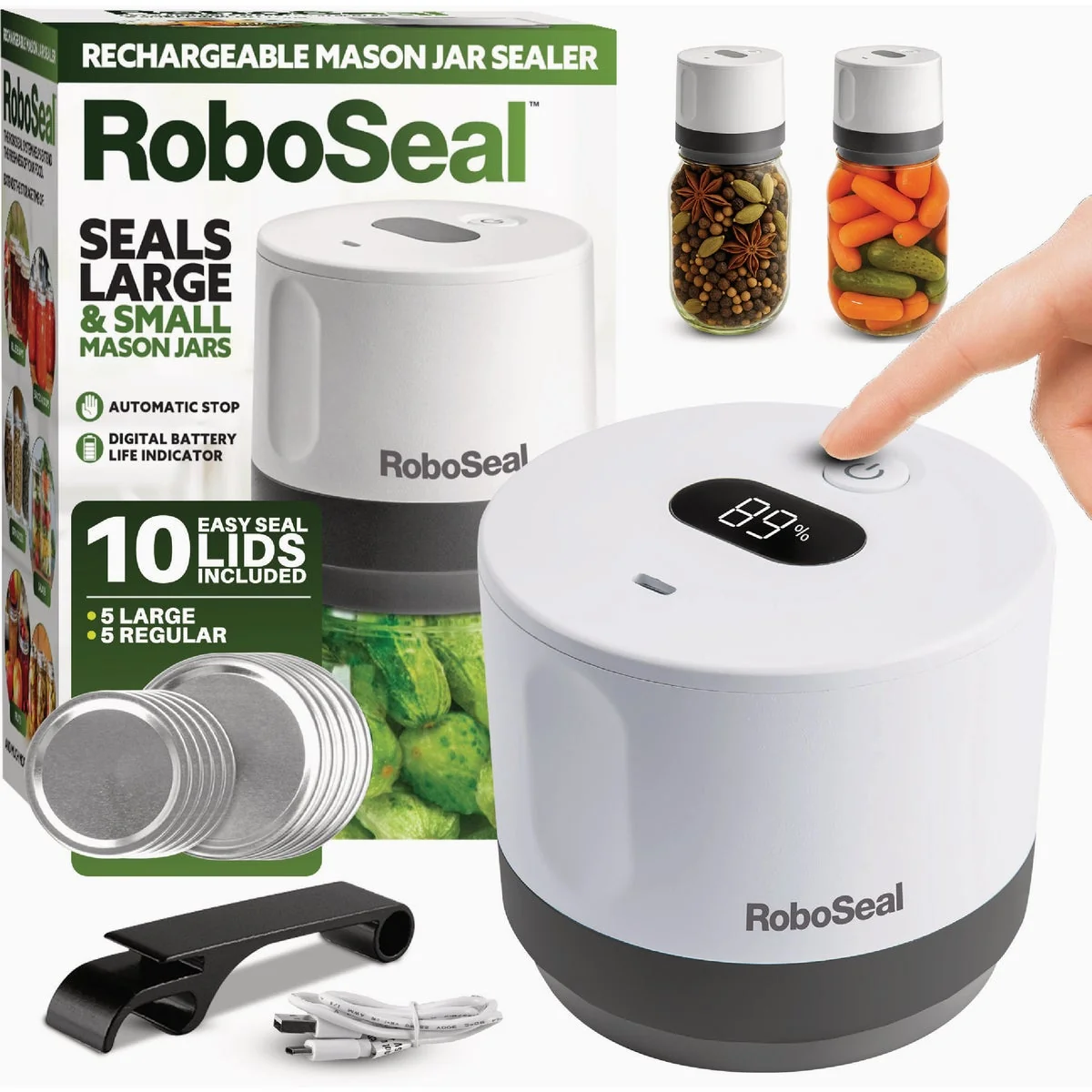 Practical RoboSeal Rechargeable Mason Jar Sealer Healthy