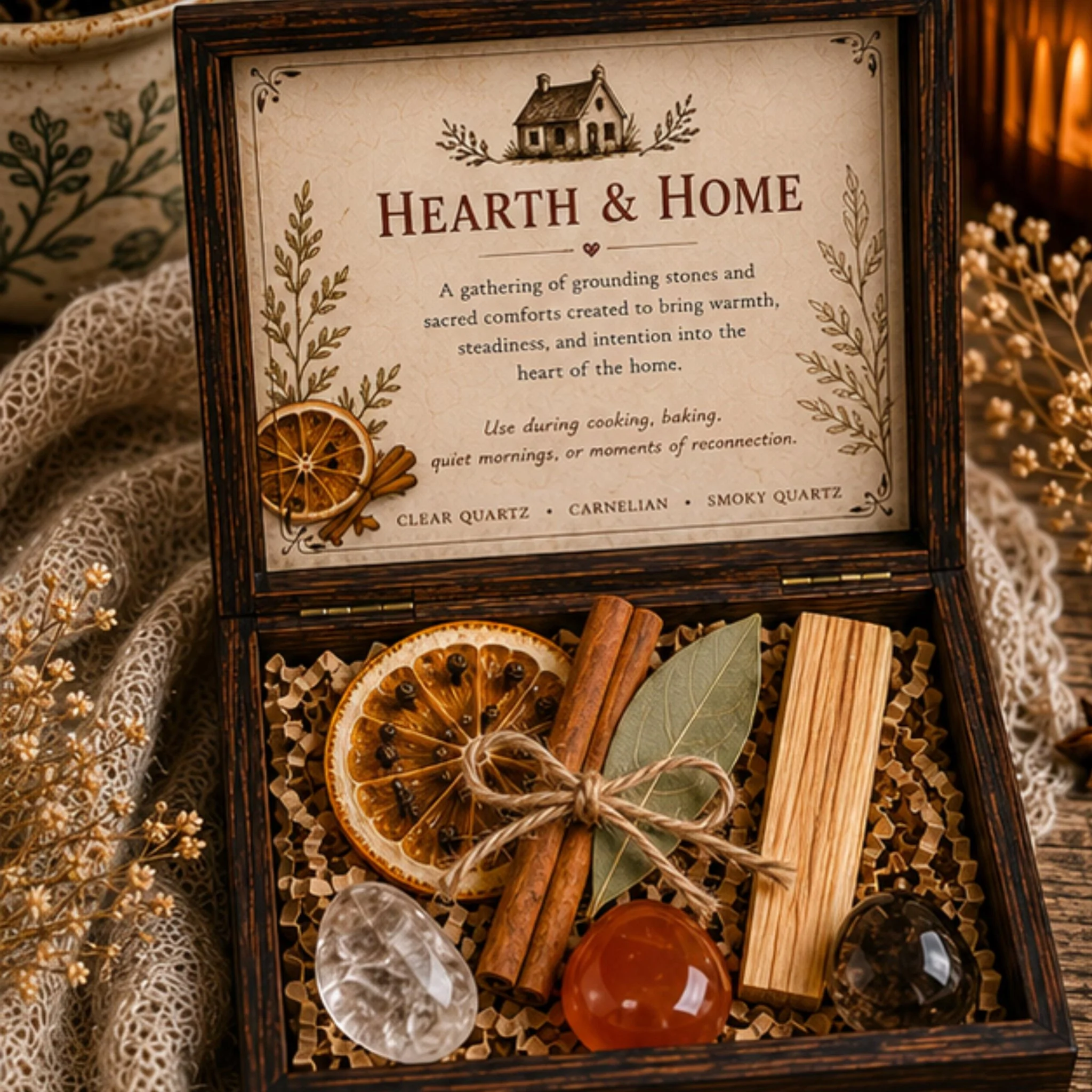 Green Kitchen Keepsake Crystal Set Rustic Cottage Decor Home Blessing Housewarming Gift Modern