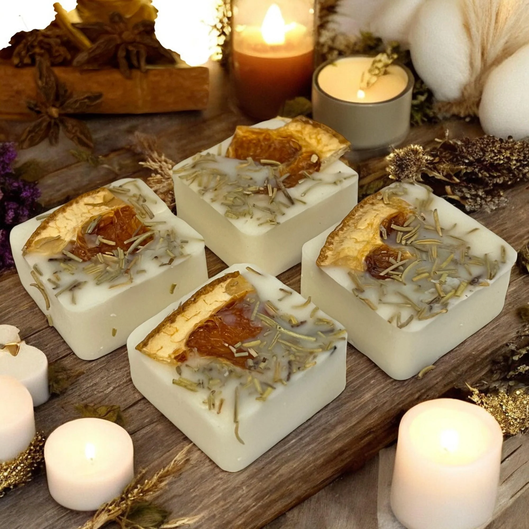 Refined Orange Rosemary Soy Wax Melts Herb Infused Aromatherapy Tarts High-Quality