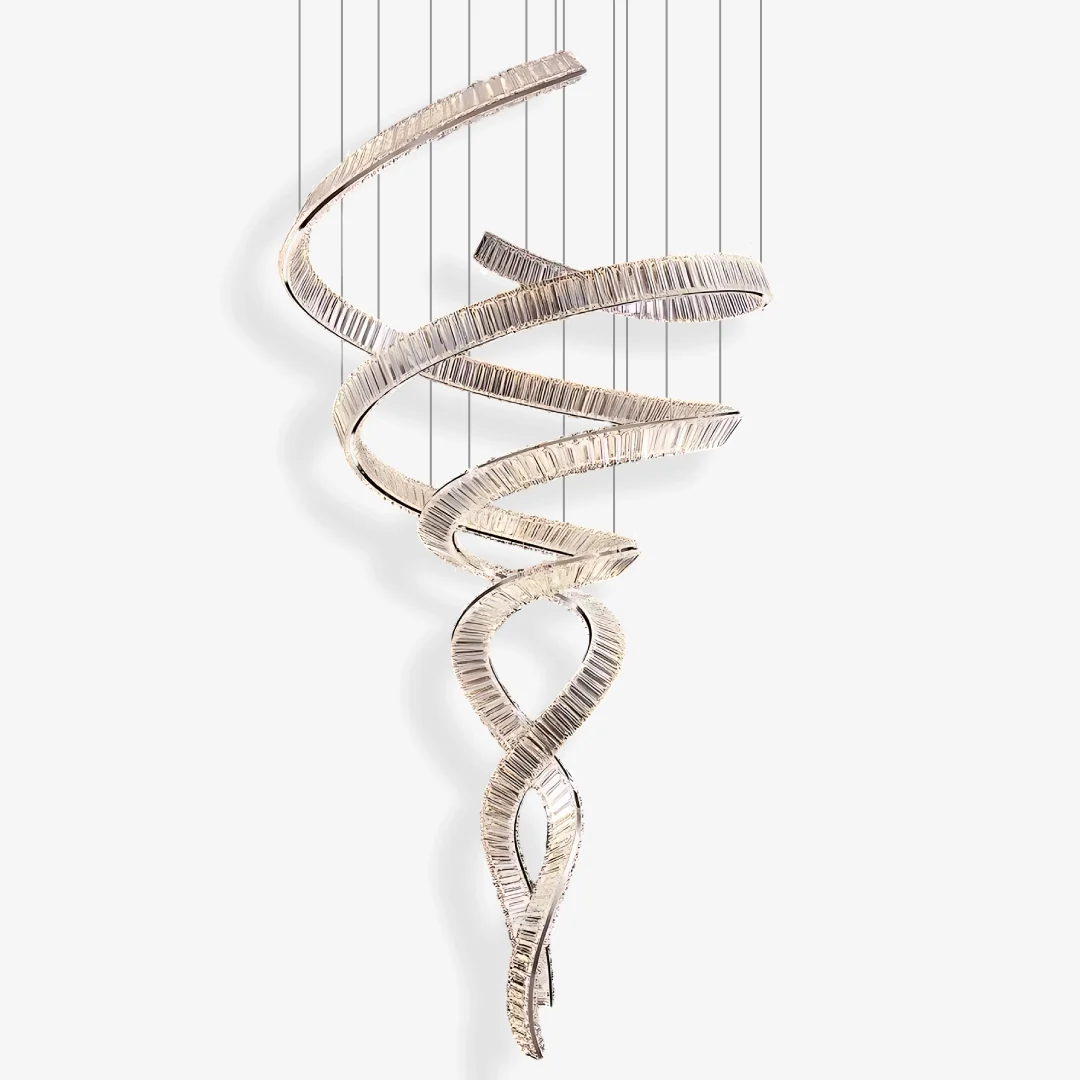 Trendy Spiral Curved Crystal Chandelier Fine