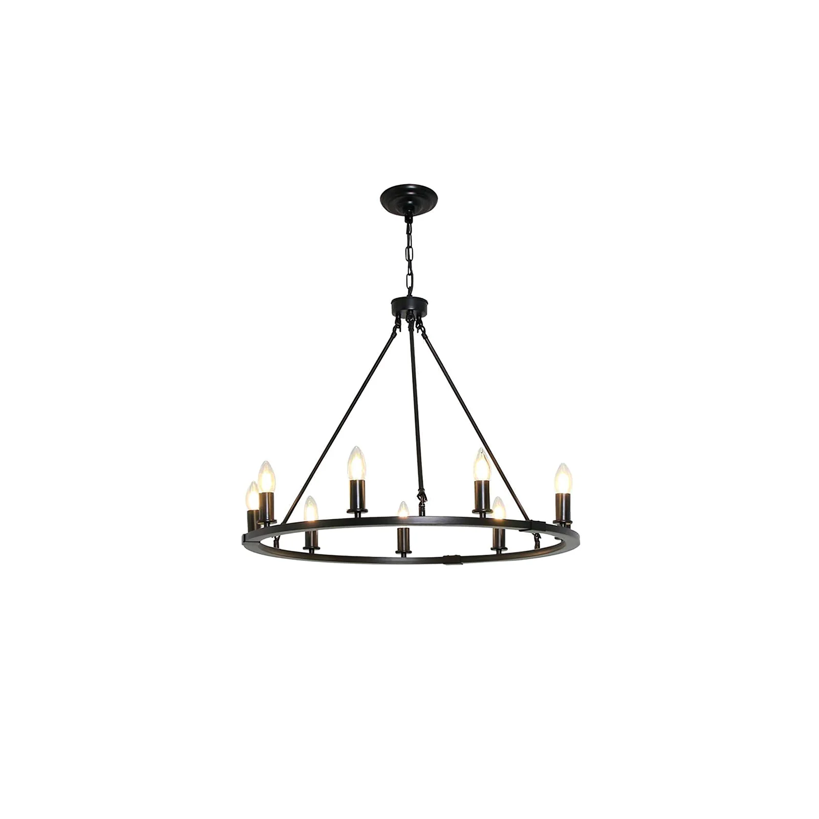 Unique Rustic Industrial Black Candle Chandelier Official