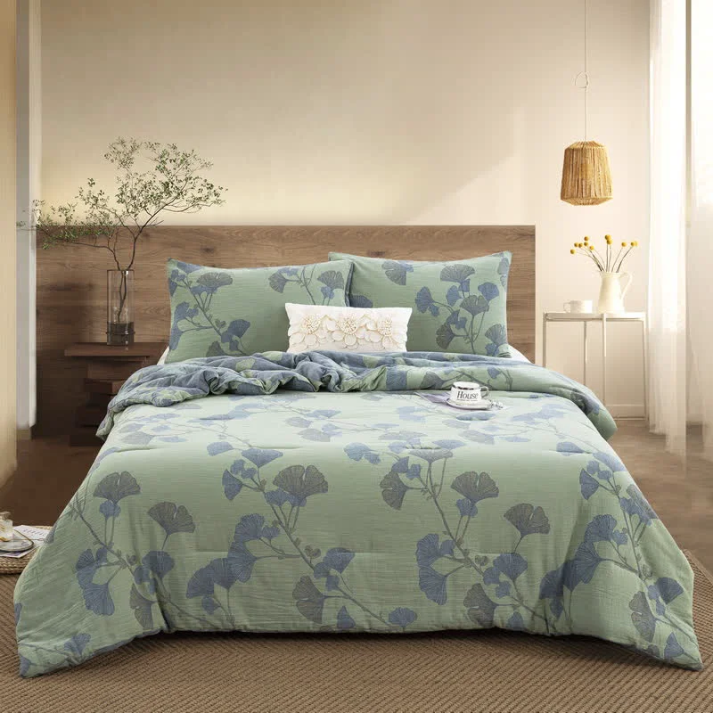 Elite Rustic Ginkgo Leaf Cotton Gauze Bedding Reliable
