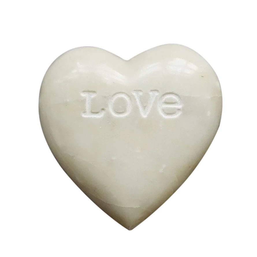 Safe Soapstone Heart with Engraved Love Healthy