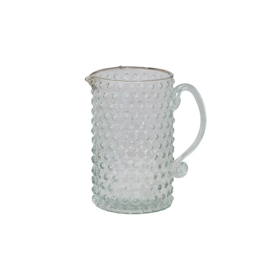 Advanced Hand-Blown Glass Hobnail Pitcher - 42 oz. Premium