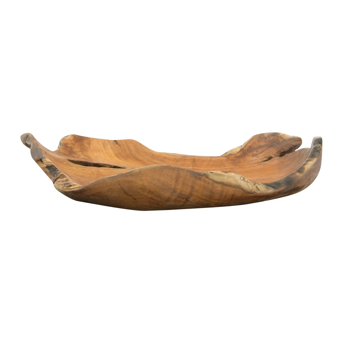 Flexible Hand-Carved Teak Wood Bowl Clean