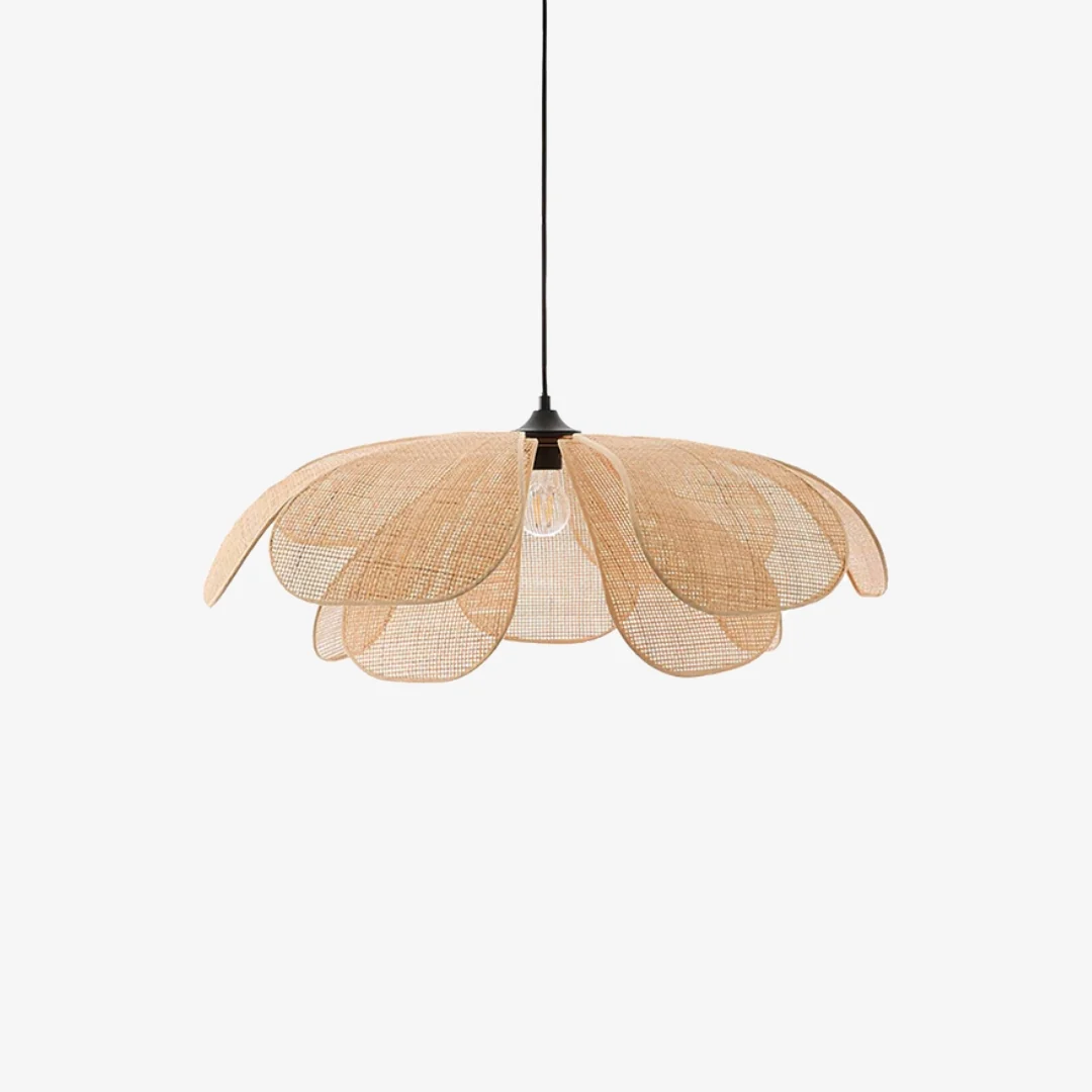 Versatile Rattan Petals Pendant Light Soft