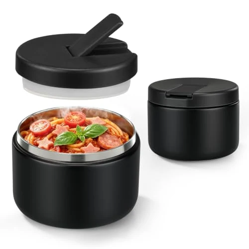 Innovative 12oz Insulated Vacuum Food Jar with Buckle Lid Wide Mouth Soup Thermo for Hot Food Kids Leakproof Stainless Steel Lunch Container Reusable