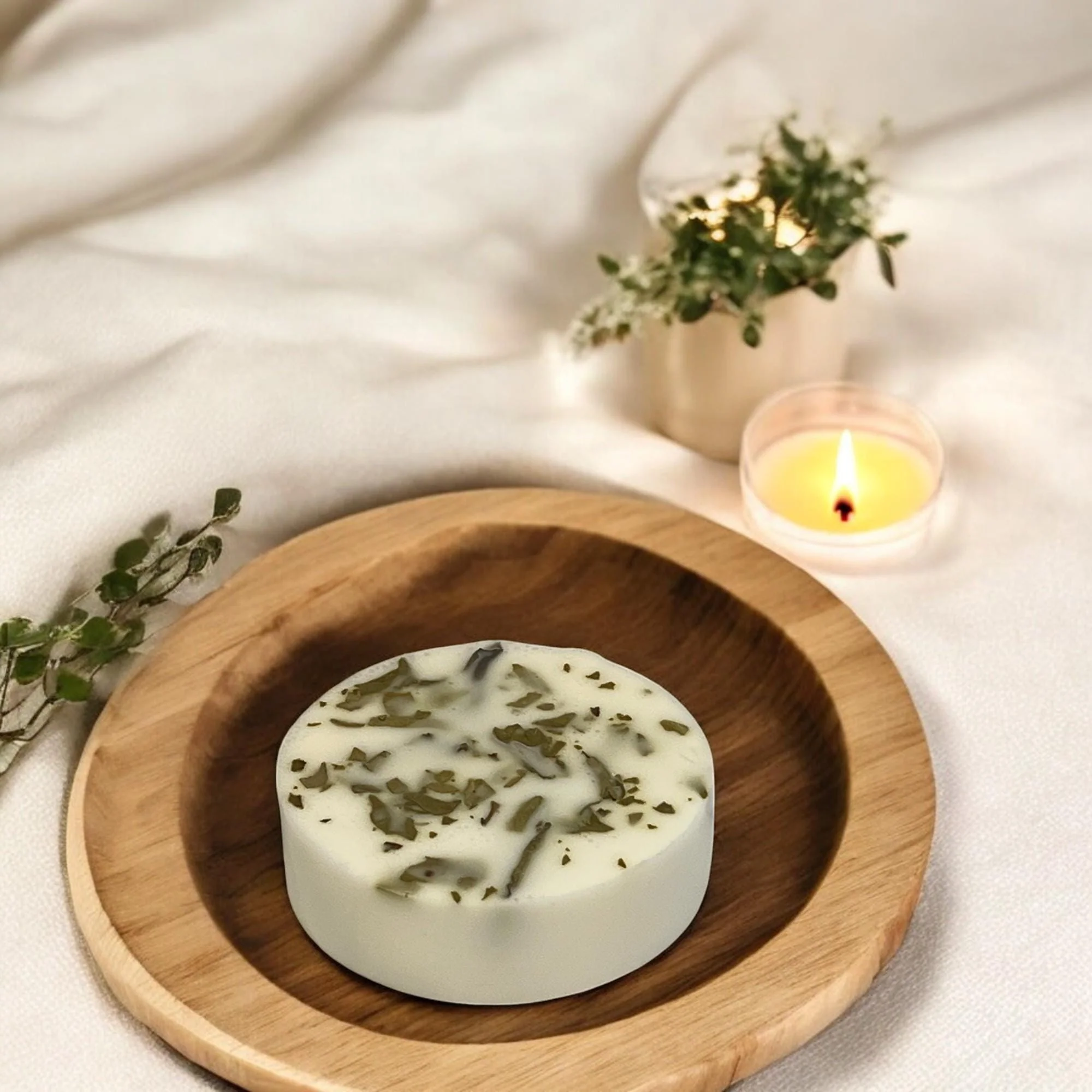 Proven Leaf of Life Round Soap Bar Plant-Based Leaf Skincare Enhanced