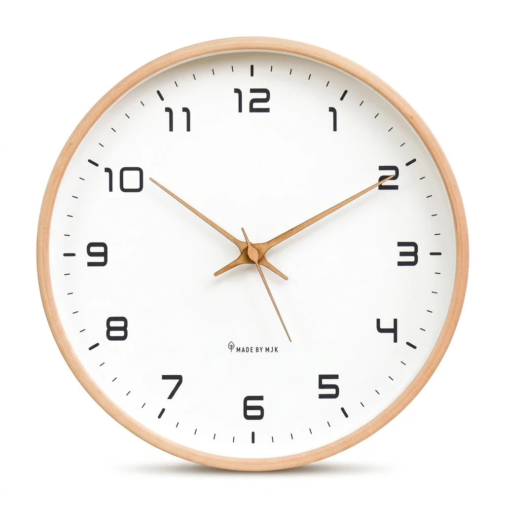 Refined Nordic Wooden Wall Clock Wood Bamboo Silent Dial Fine