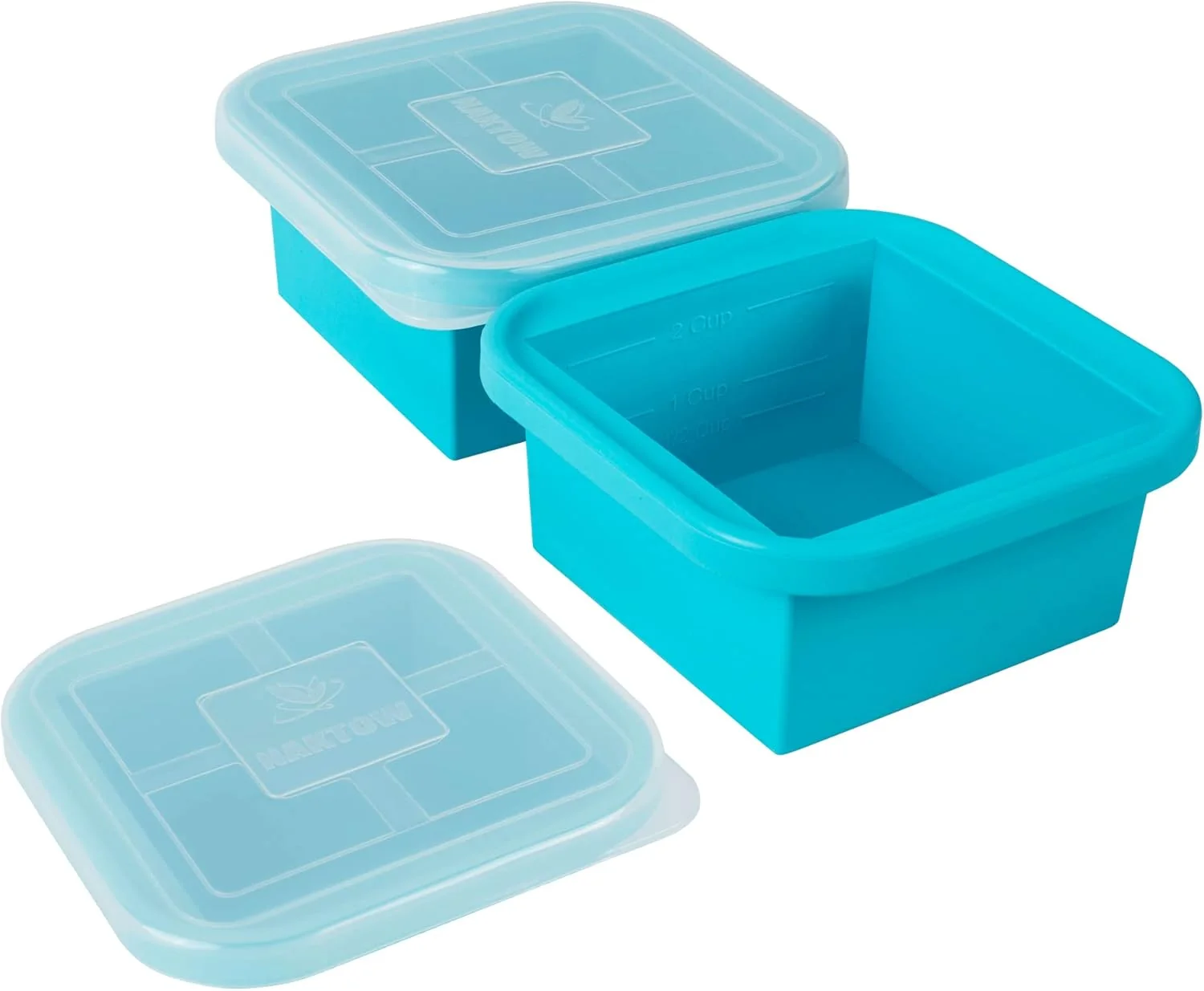 Fine Crafted Silicone zing Tray with Lid - 2-Cup 2 Pack zer Containers Make 1 zing Storing Soups Foods Stews Breathable