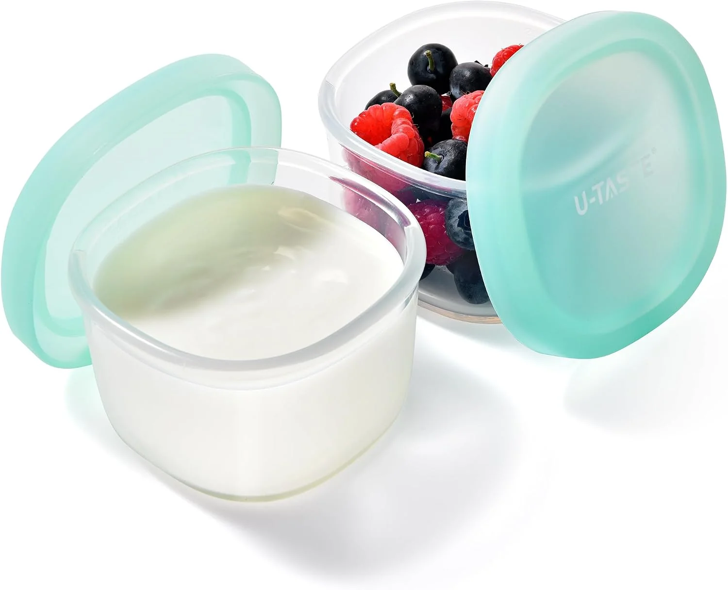 High-Performance U-Taste Silicone Container with Lids Small Mini Food Storage 6oz 2 Prestigious