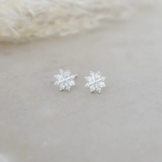 User-Friendly Snow Crystal Stud Earrings Refined