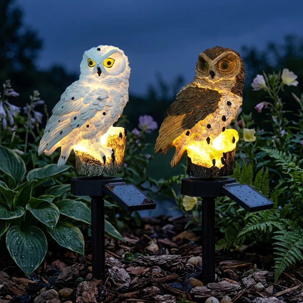Organic Solar Garden Ornament Charges by Day Glows at Night Fine