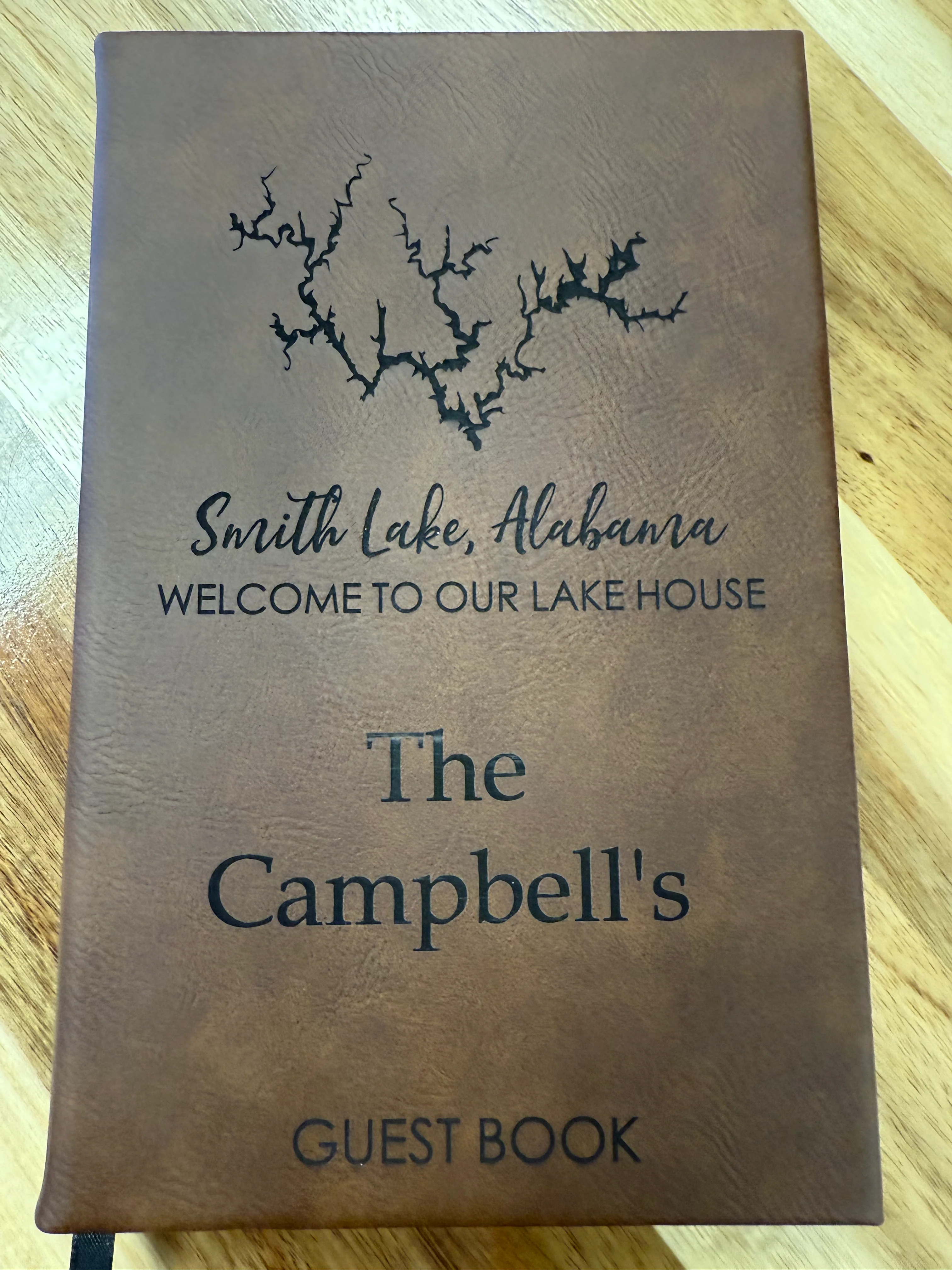 Carefully Designed Smith Lake Alabama Guest Book Journal - Optional Name Engraving Trendy