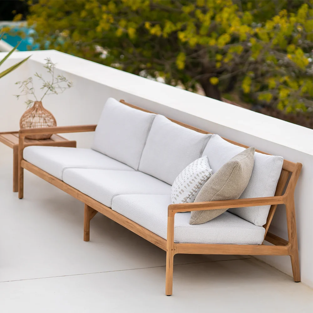 Stylish Jack Outdoor Sofa 3 Seater - Off White 265cm Premium