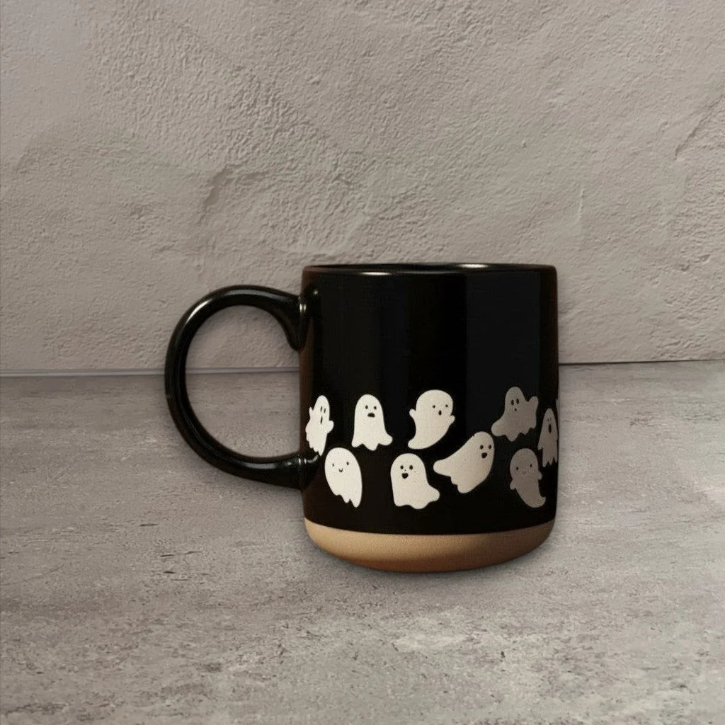 Specialty Ghost Pattern Stoneware Coffee Mug Verified