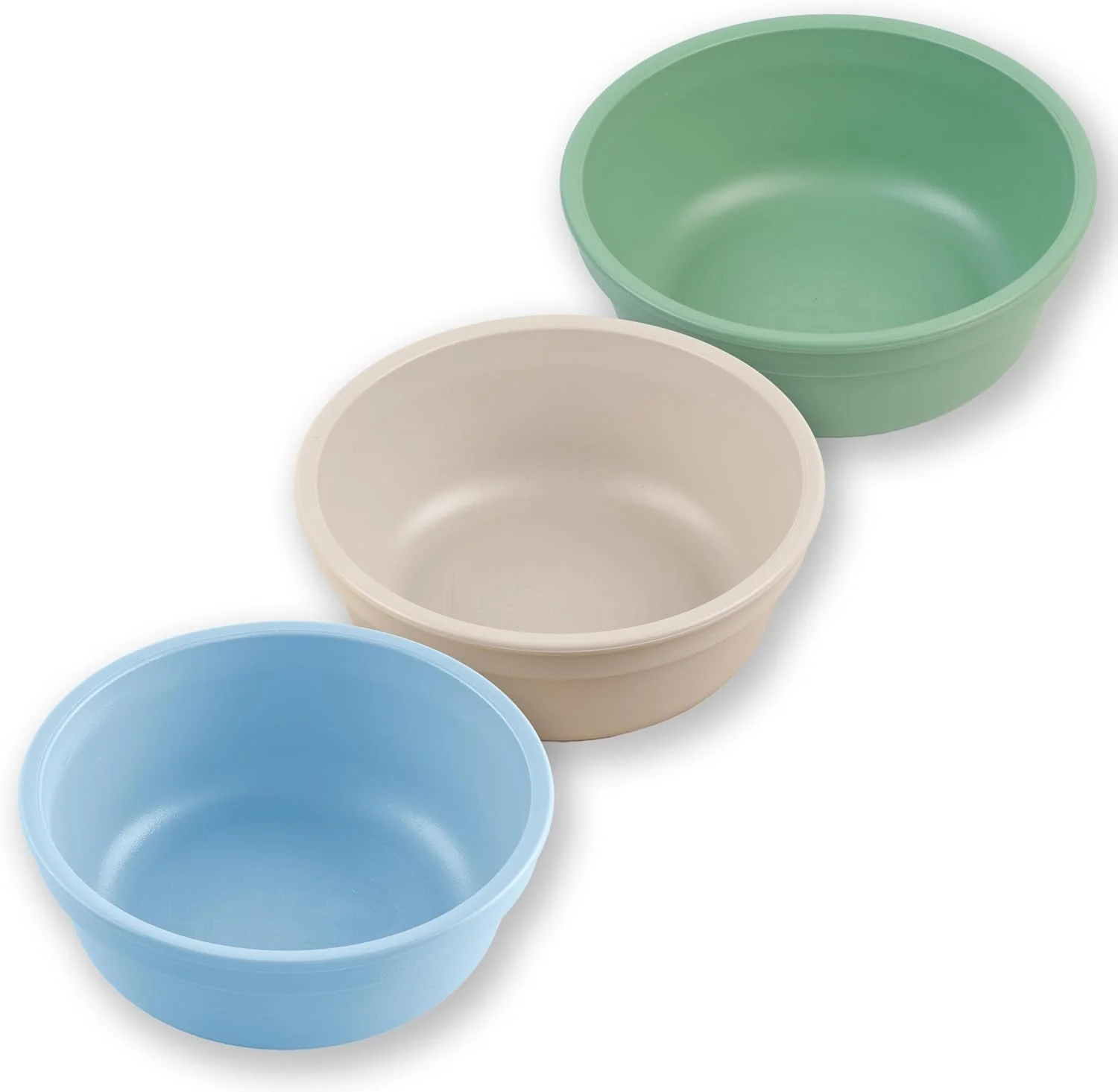 Contemporary Re-Play 12 oz. Toddler Bowls Set of 3 - Kids Deep-Walled Durable amp Reusable Snack and Meal Bowls Dishwasher amp Microwave Safe BPA- Made in USA from Recycled Plastic Beach Baby Modern
