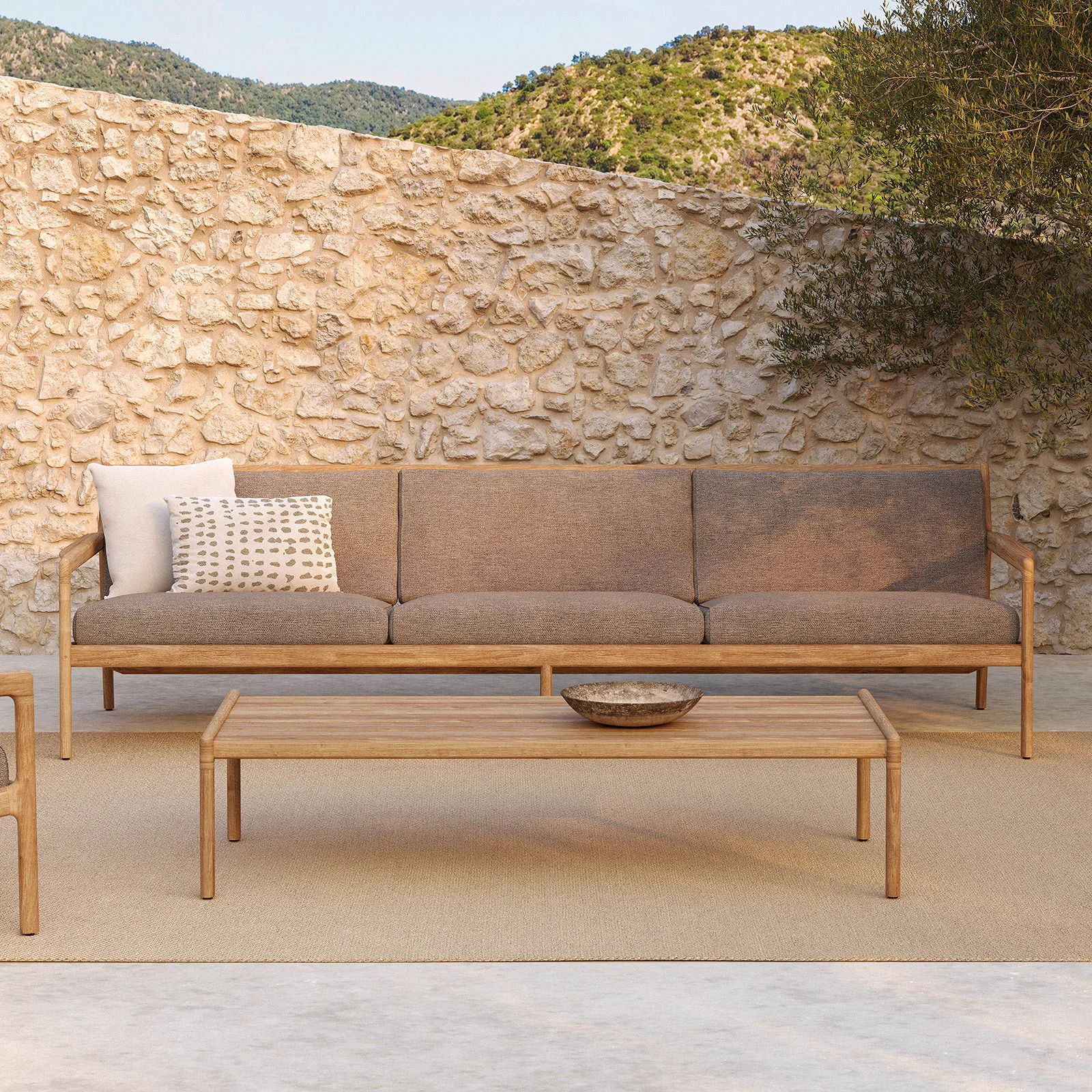 Durable Jack Outdoor Sofa 3 Seater - Mocha 265cm Reusable