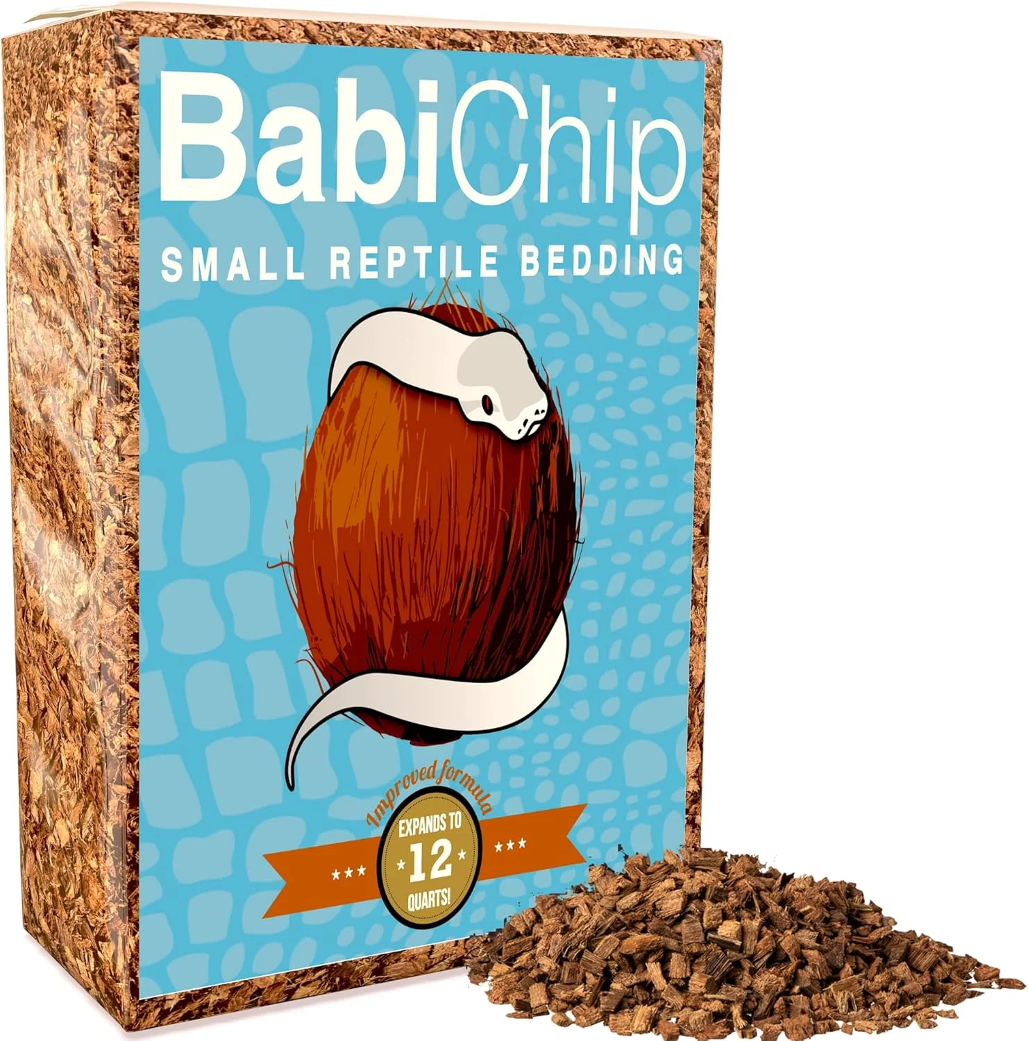Effective BabiChip Coconut Chip Substrate for Reptiles 12 Quart Loose Small Sized Coco Husk Chip Bedding for Ball Pythons Other Snakes Tortoises Geckos Frogs or Lizard Terrarium Tanks Artisan