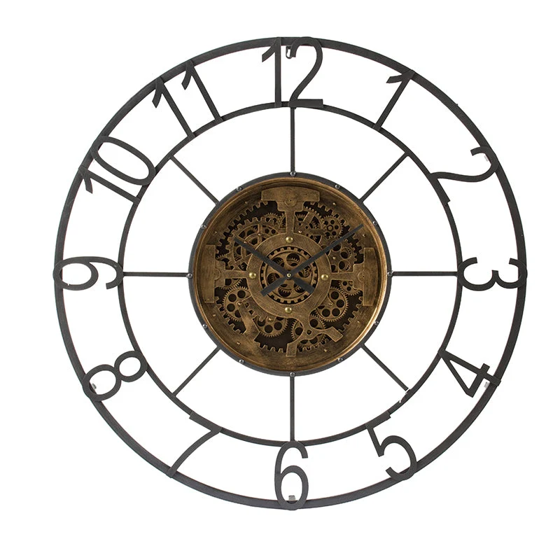 Natural Foyar Numerical Gear Clock Reusable