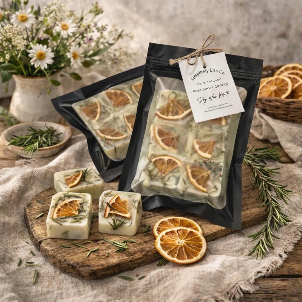 Prestigious Lemon Rosemary Wax Melts Herbal Home Fragrance Botanical Aromatherapy for Tart Warmers Artisan