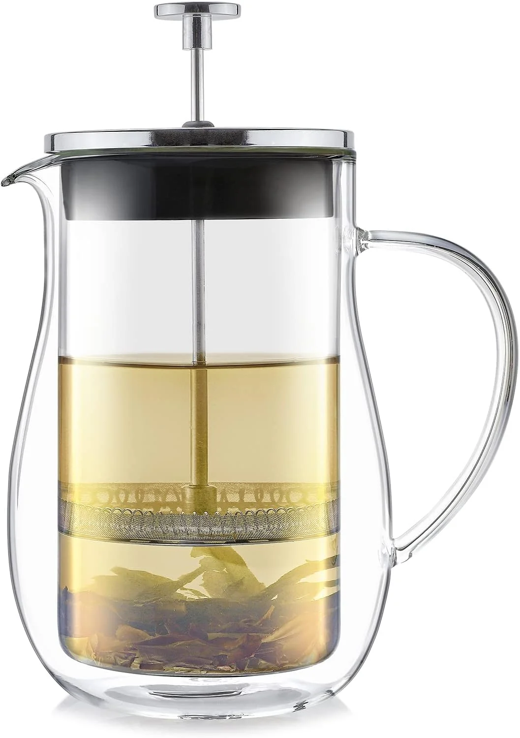 High-Performance Teabloom Stay-Hot Glass French Press – Insulated 27-Ounce 800 mL Loose Tea Steeper and Coffee Maker – Connoisseur's Choice Reusable
