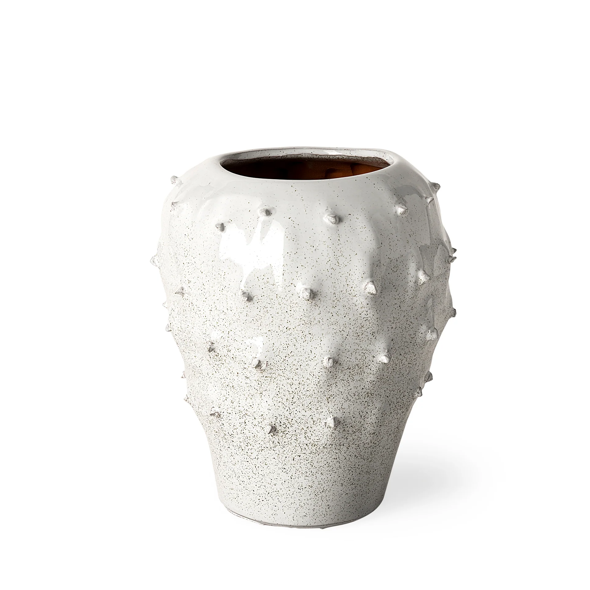Breathable Julian Glossy White Ceramic Spoked Vase High-Quality
