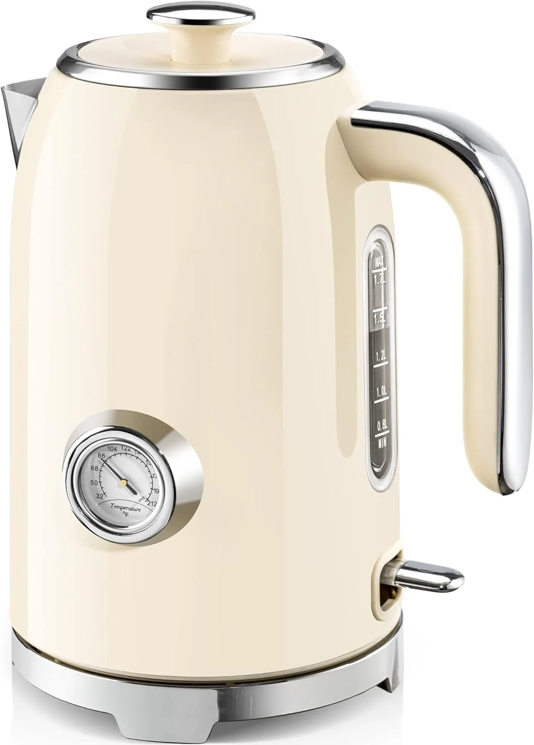 Organic Susteas Electric Kettle - 57oz Hot Tea Kettle Water Boiler with Thermometer 1500W Fast Heating Stainless Steel Tea Pot Cordless with LED Indicator Eco-Friendly