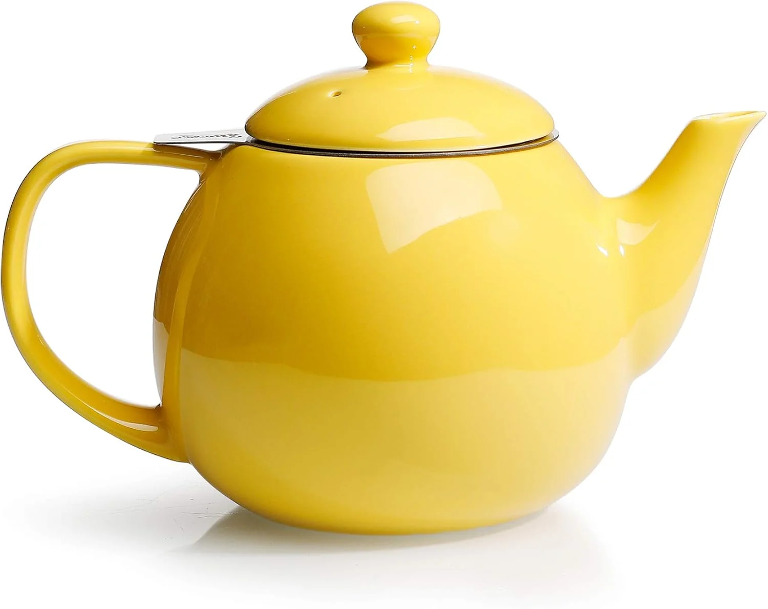 Eco-Friendly Sweese Teapot Porcelain Tea Pot with Stainless Steel Infuser Blooming Loose Leaf Teapot - 27 ounce Yellow Soft