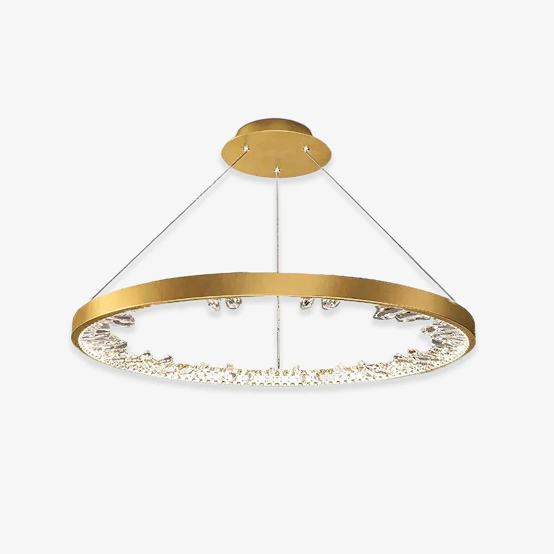 Durable Circle Crystal Chandelier Natural