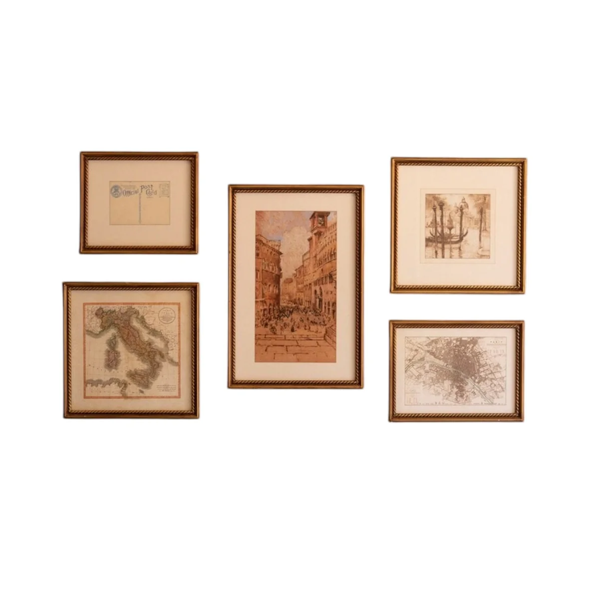 Premium Material Mixed Framed European Gallery Wall Prints under Glass Contemporary