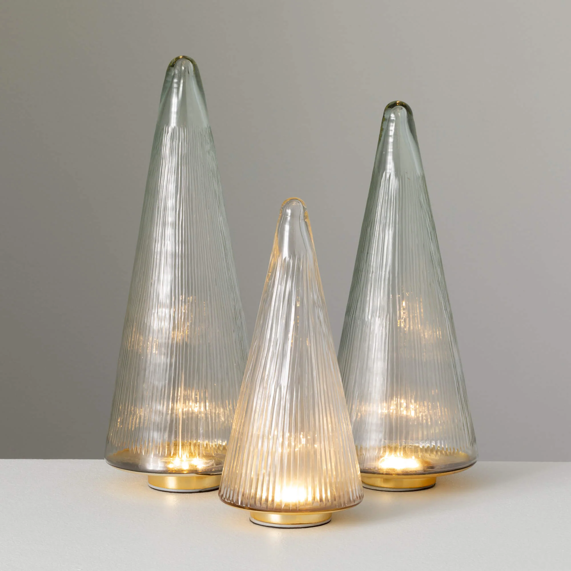 Fine LED Etched Glass Cone Tree Powerful