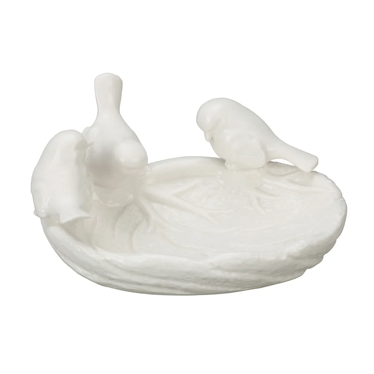 Prestigious Ceramic Leaf Dish with Birds Pure