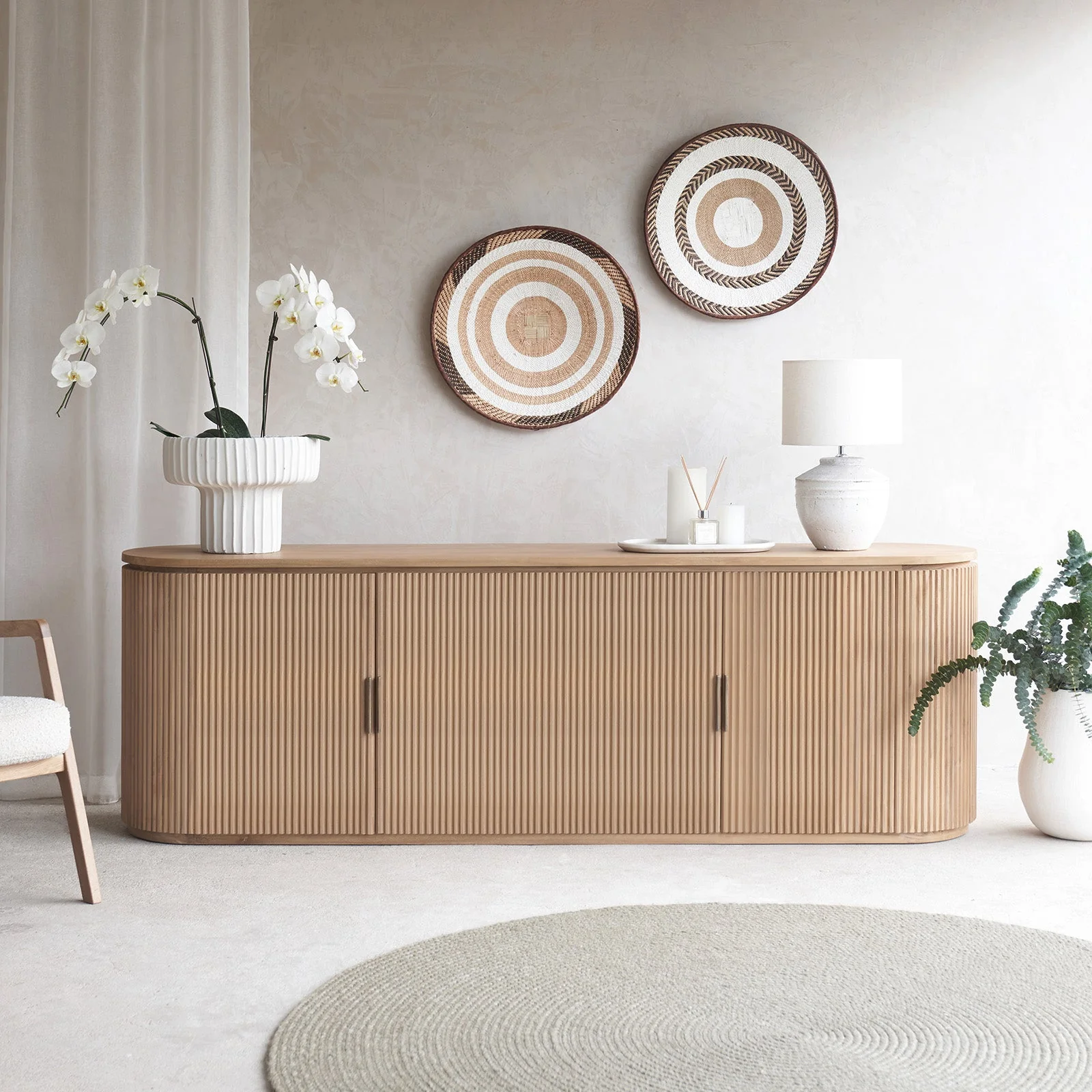 Authentic Moher Teak Sideboard Natural 220cm Selected