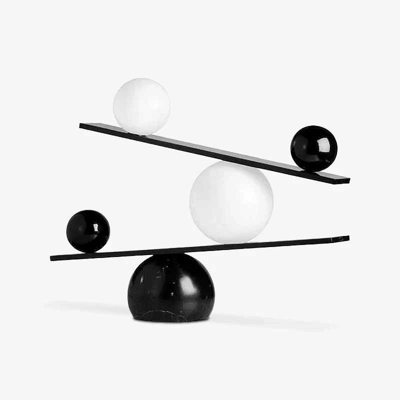 Elite Creative Balance Glass Table Lamp Relaxed