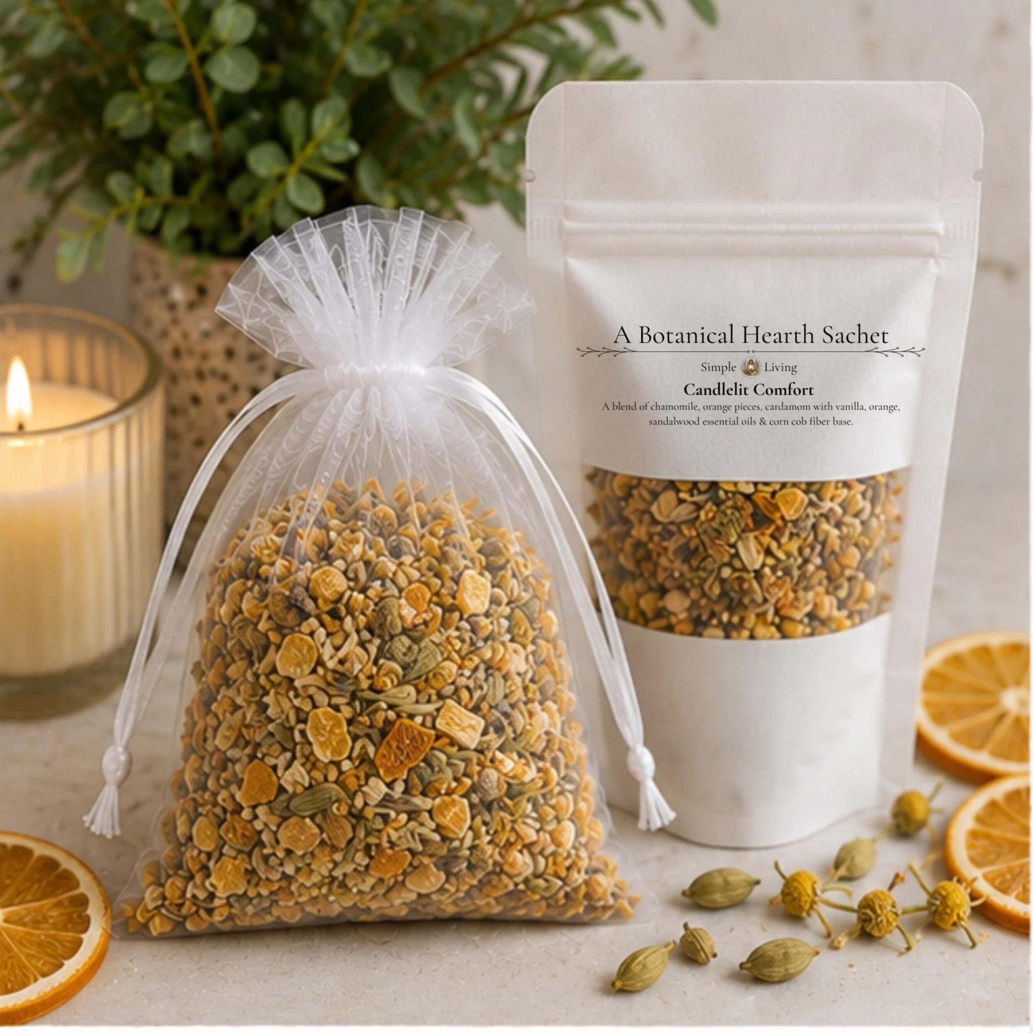 Smart Warm Citrus Home Fragrance Sachet Candlelit Comfort Aromatherapy Orange Cardamom Cozy Botanical Gift High-Performance