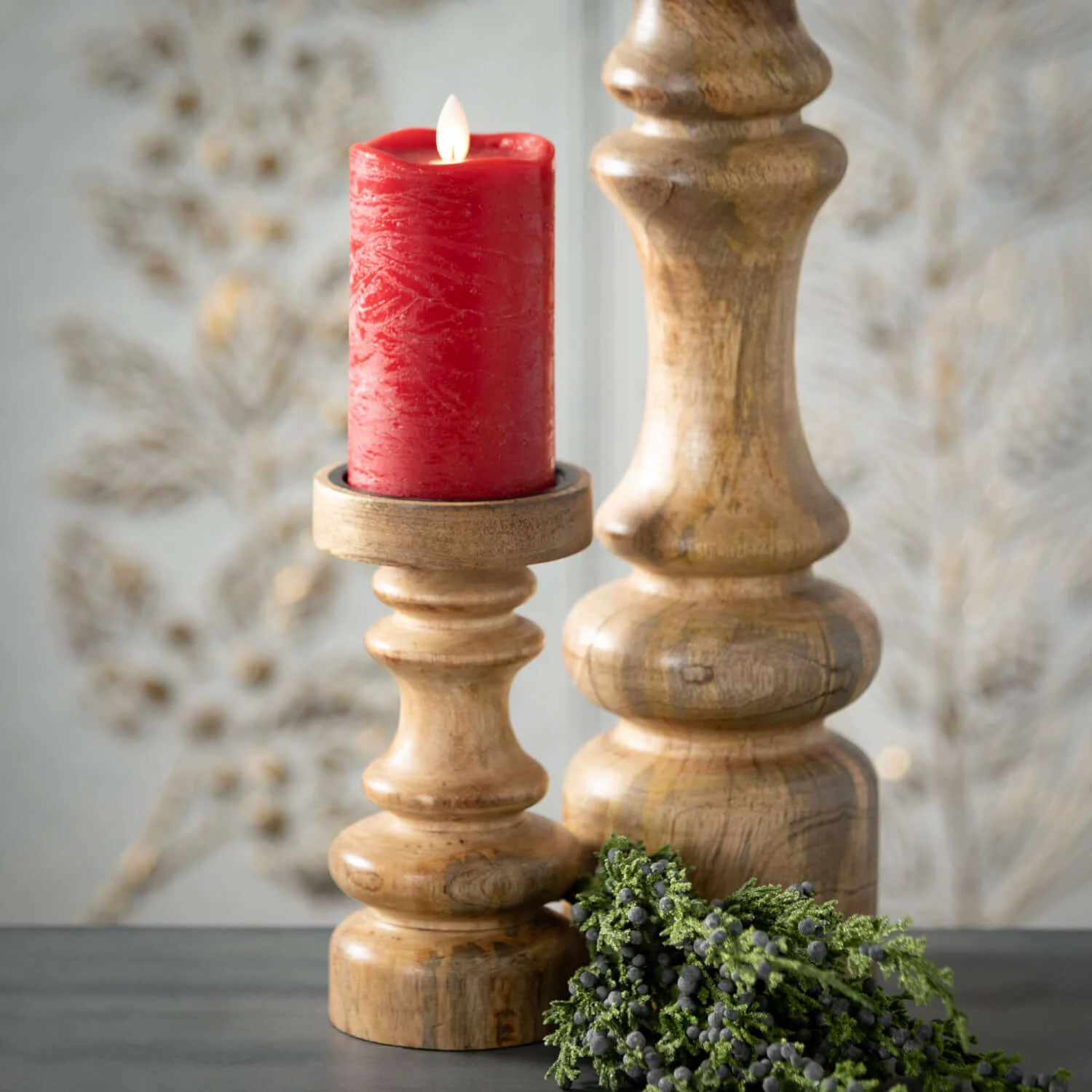 Detailed Mango Wood Pillar Candle Holder Trusted