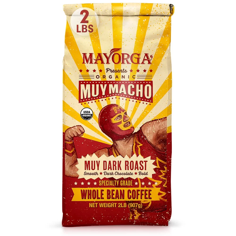 Environmentally Friendly Mayorga Muy Macho Dark Roast Coffee Beans Trendy
