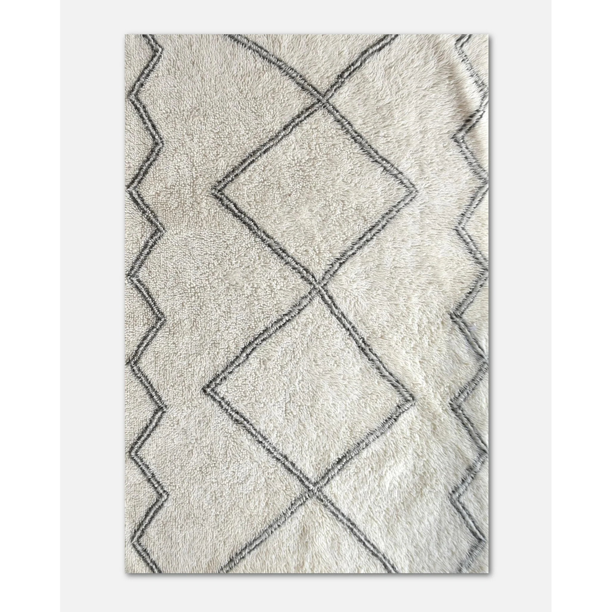 Modern Elburg Handtufted Woolen Rug - Ivory grey Refined