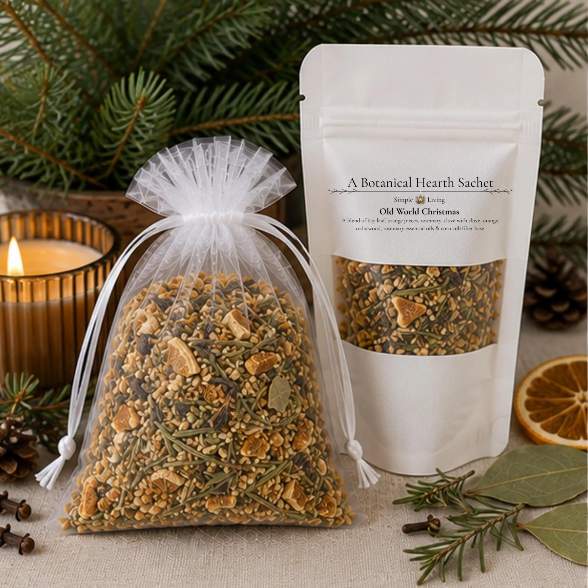 Optimized Old World Christmas Sachet Botanical Home Fragrance Orange Clove Rosemary Winter Aromatherapy Gift High-Performance