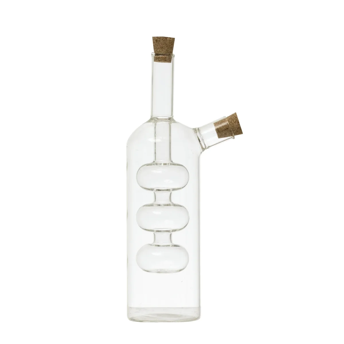 Original Design Glass Oil and Vinegar Cruet with Cork Stoppers Innovative
