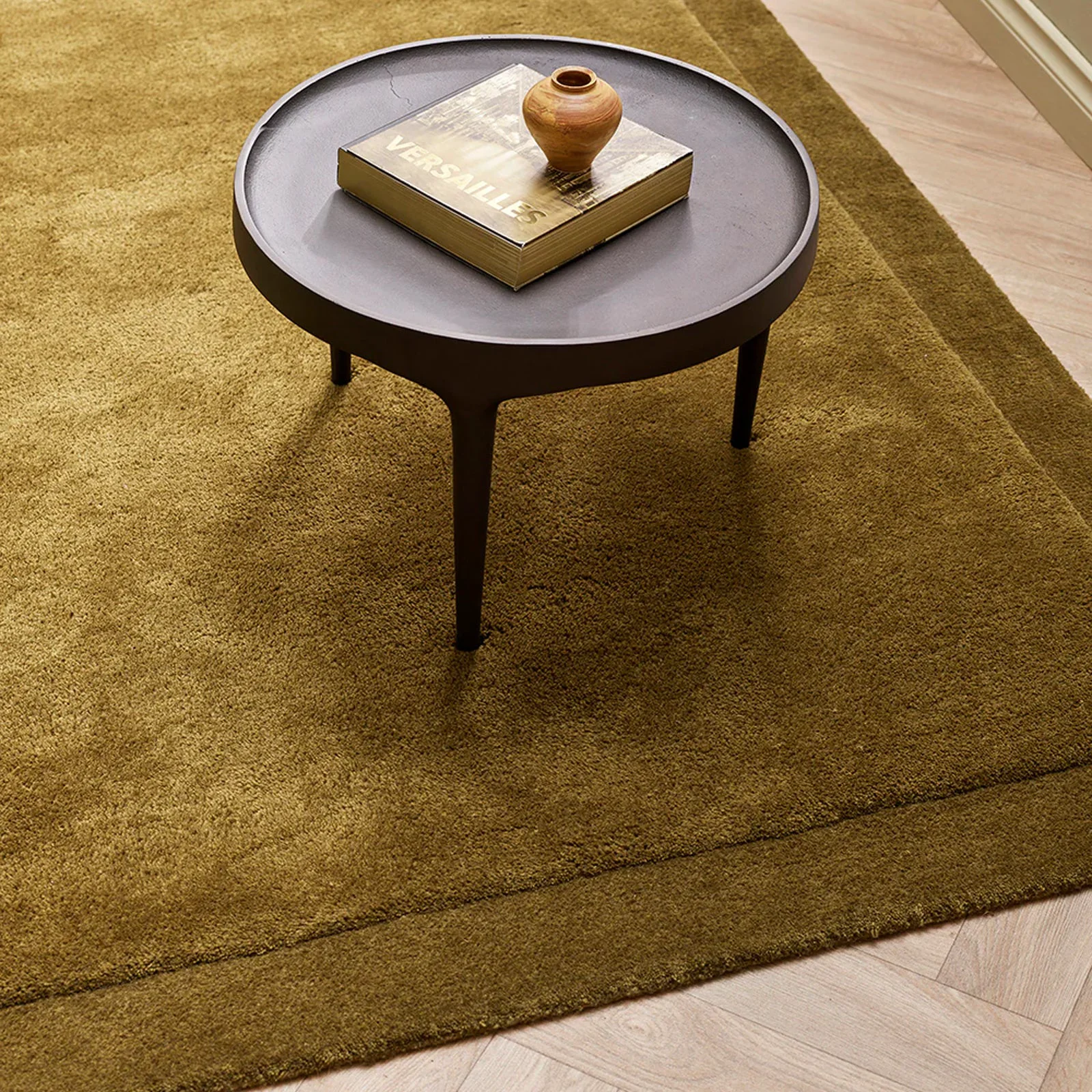 Soft Norfolk Floor Rug Olive Smooth