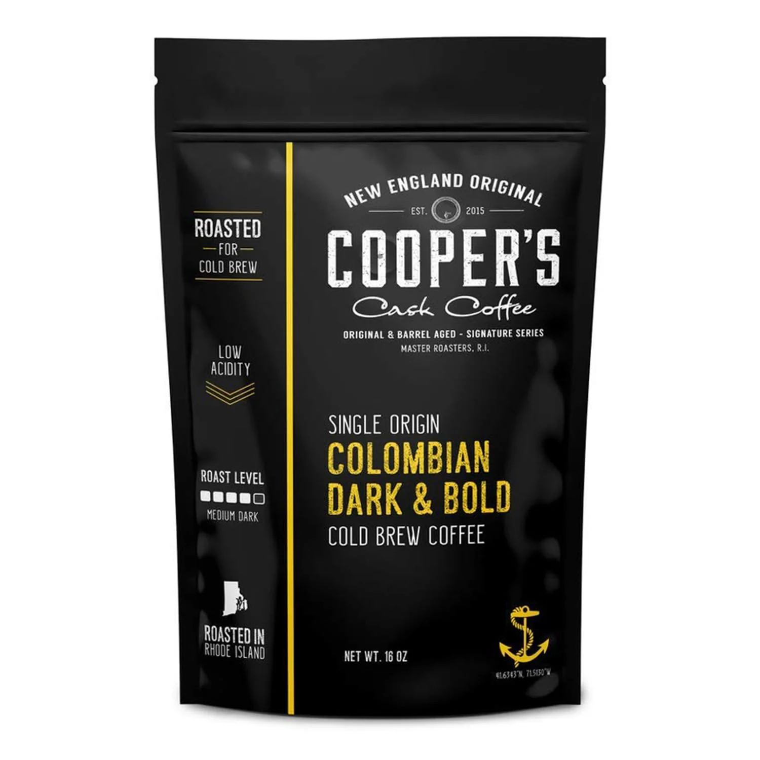 Certified Colombian Dark Roast Single Origin Gourmet Organic Cold Brew Coffee Beans Smooth Taste of Cocoa with Light Fruited Flavors Cold Brew Coffee Grounds 1 lb Coffee Bag Functional