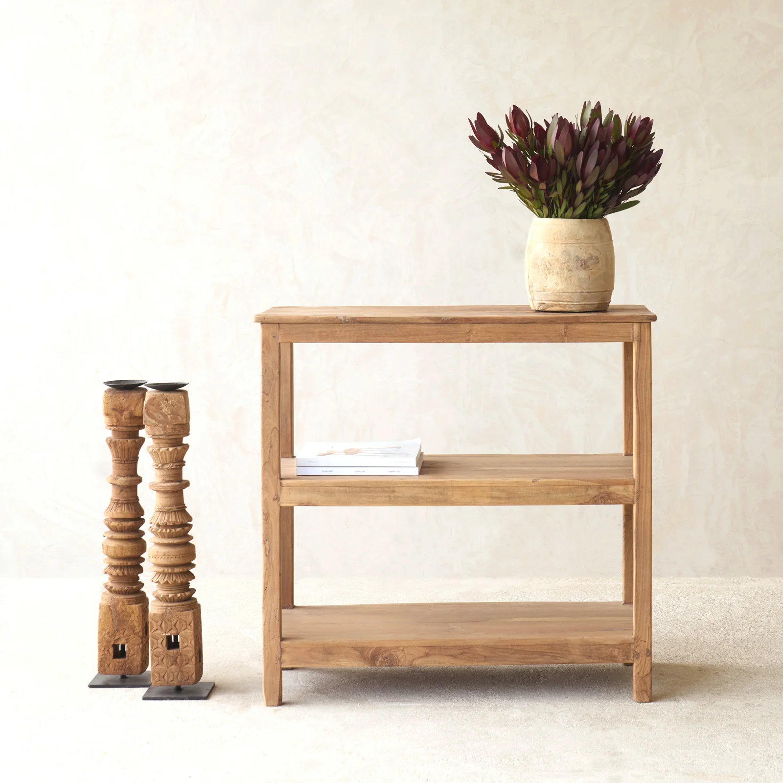 Powerful Vintage Teak Display Rack A Natural Artisan