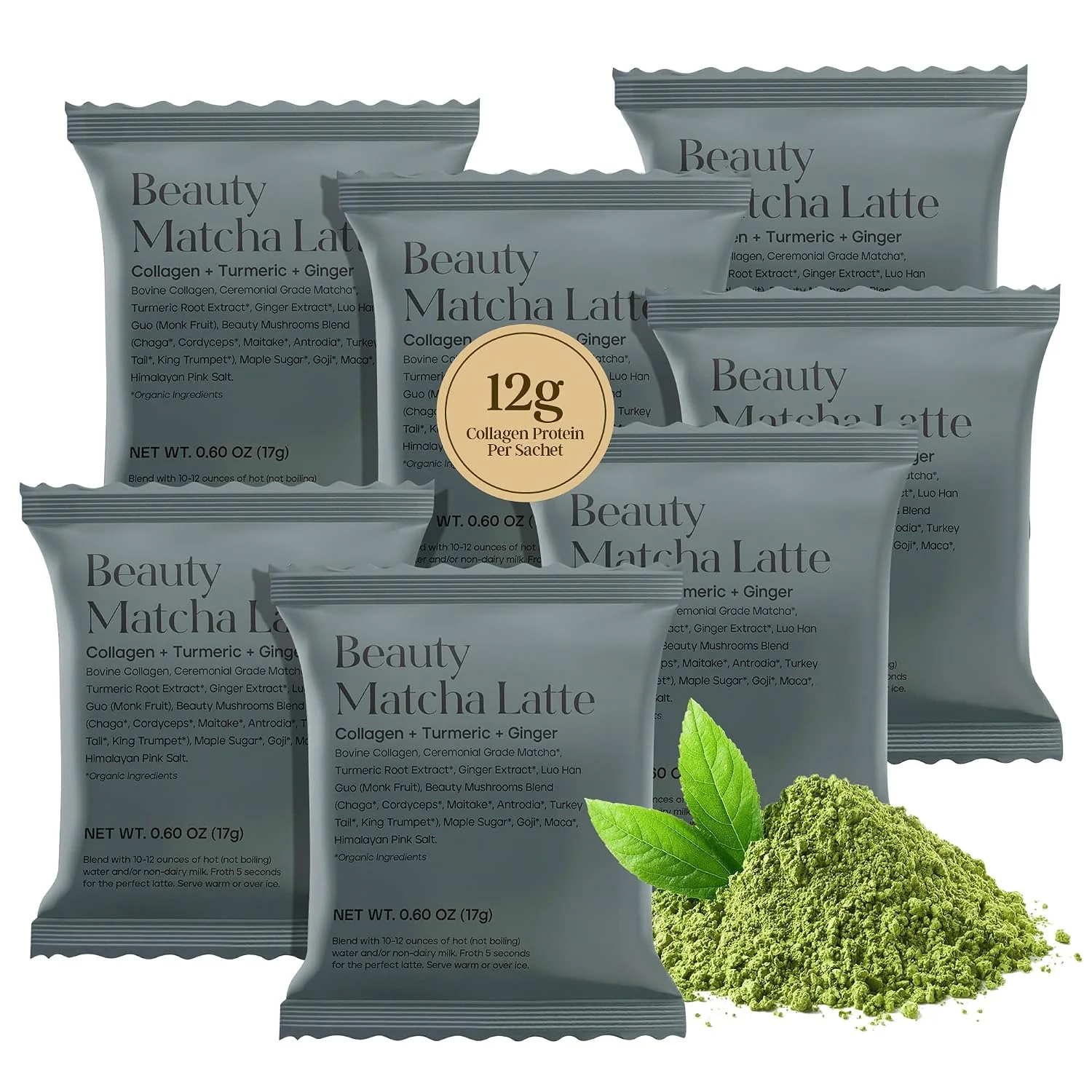 Responsible Kroma Beauty Matcha Latte Powder with Collagen 7 Servings 17g Travel size collagen ceremonial grade matcha green tea latte with bovine collagen ginger turmeric amp adaptogenic mushrooms. Environmentally Friendly