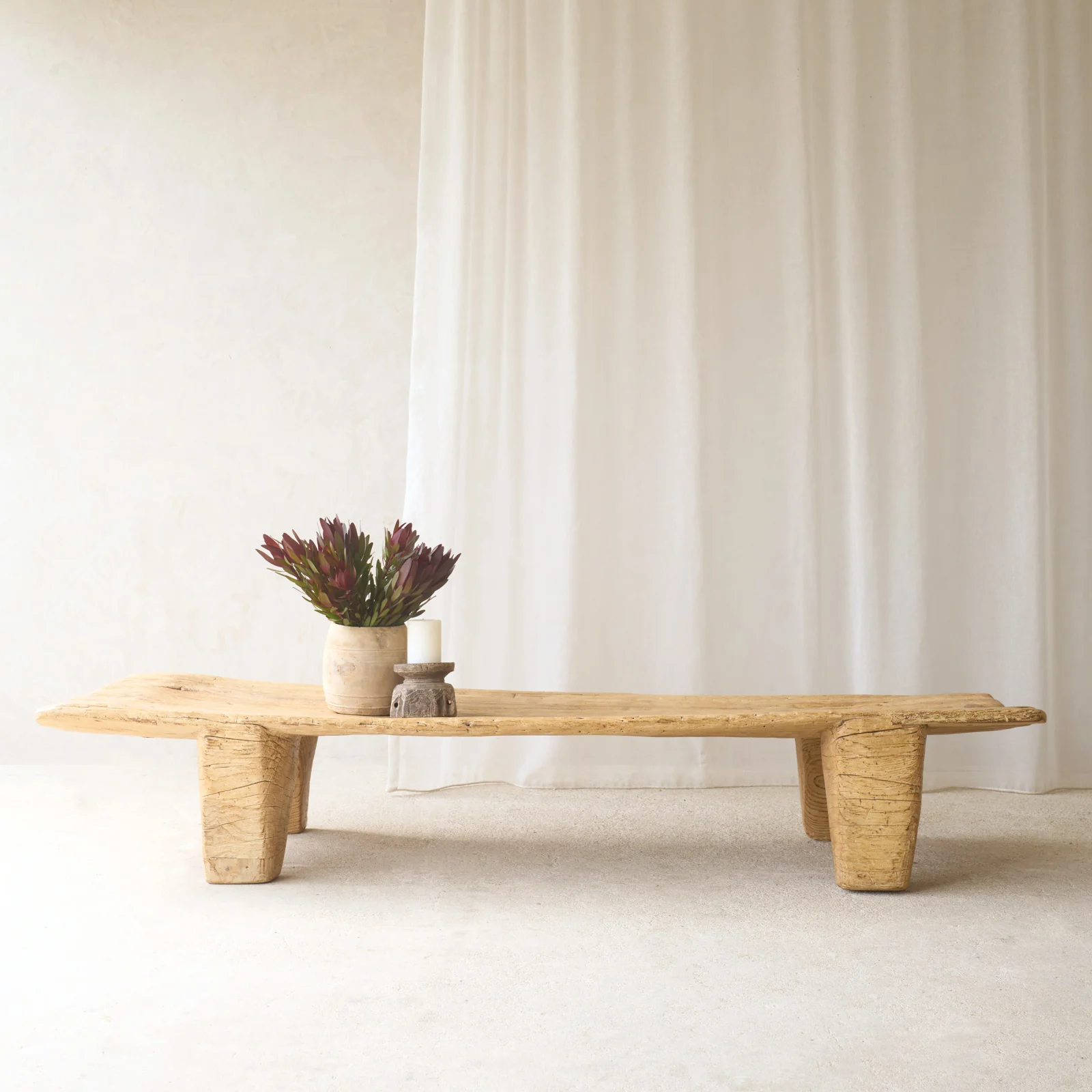 Selected Vintage Naga Tribal Coffee Table Natural No. 2 Traditional
