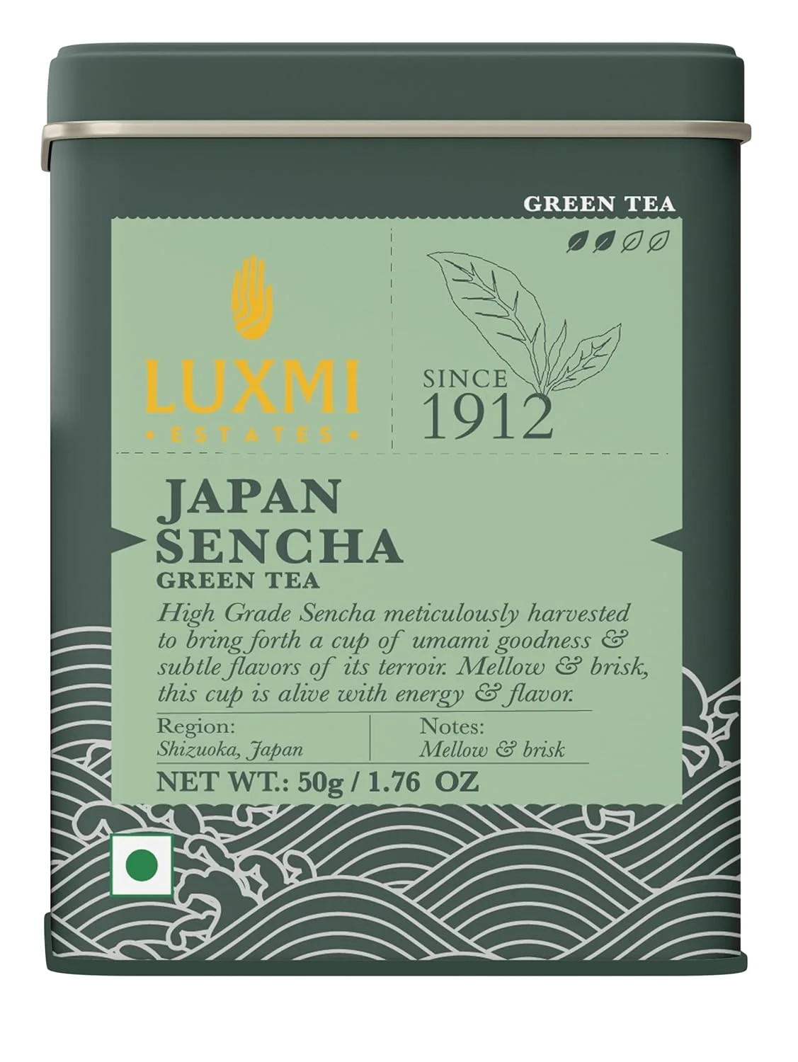 Solid Luxmi Estates Japanese Sencha Green Tea 50g 1.76oz 25 Cups First Flush Sencha Loose Leaf Mild Rich amp Refreshing Dependable