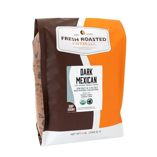 Breathable Organic Dark Mexican Drip Ground Coffee 80 Ounce Natural