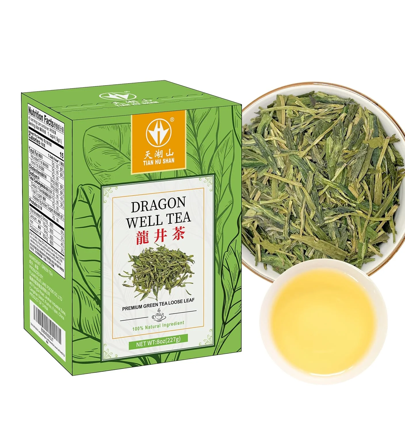 Trusted TIAN HU SHAN First Grade LongJing Dragon Well Green Tea Loose Leaf 8oz Chinese LongJing Dragon Well Green Tea Loose Leaf Sustainable