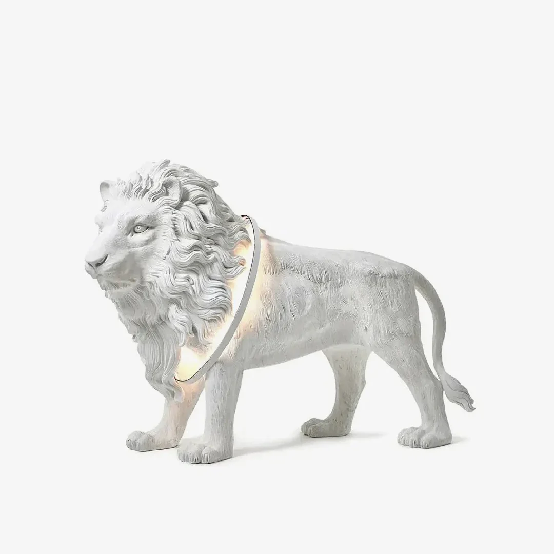 Clean Lion Sculpture Floor Lamp Secure